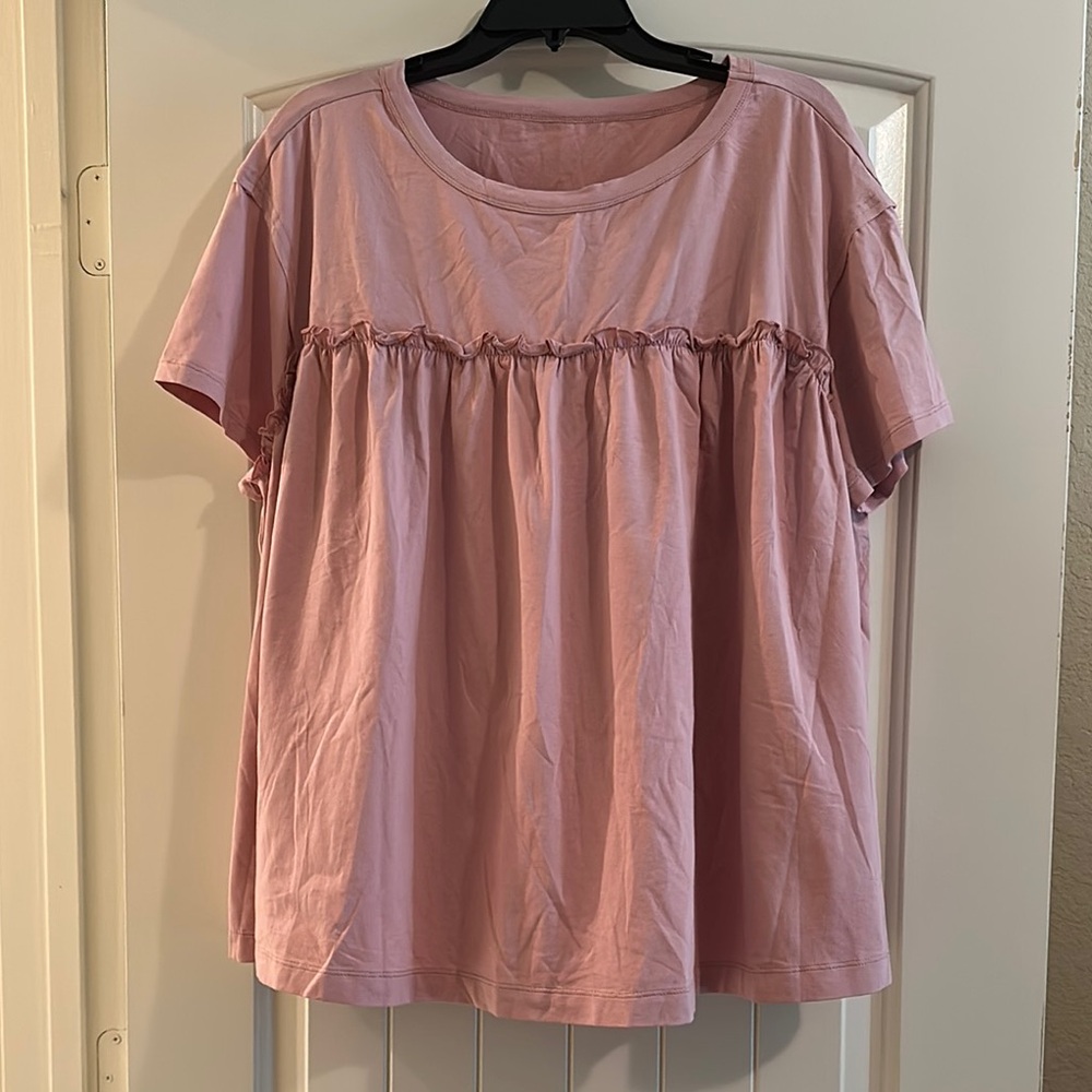 Pink Ruffled Babydoll Women's Top